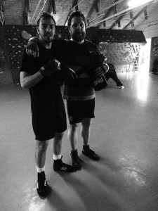 Bustos y Gistau entrenando en el Metropolitano, noviembre de 2012. (Foto: Ignacio Ruiz Quintano)