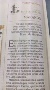 La cita que mereció el evento en la columna de ABC del maese Ignacio Ruiz Quintano.