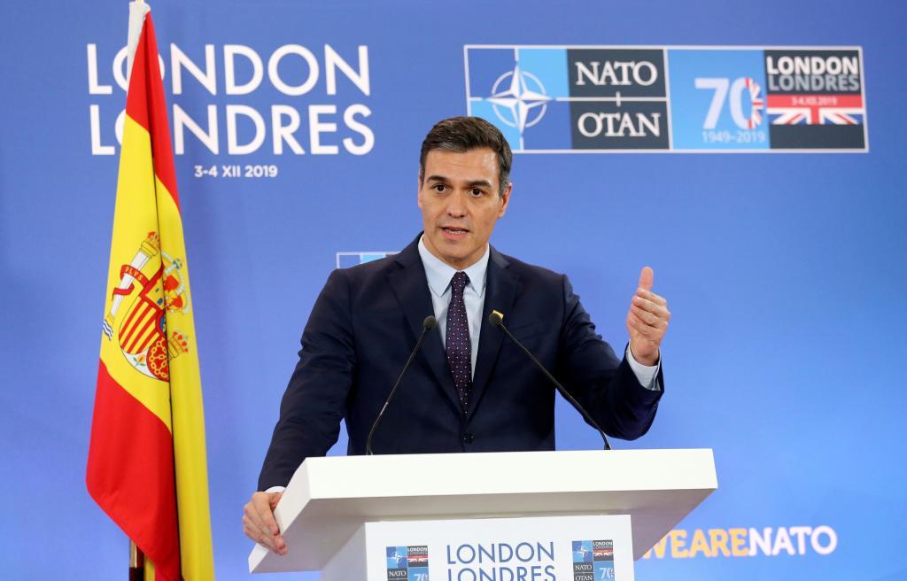 Rueda de prensa del residente del Gobierno de España en funciones, Pedro Sánchez en la OTAN